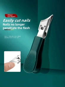 Cortaúñas angulado y inclinado premium con protector contra salpicaduras y abertura grande, cortaúñas resistente de alta calidad