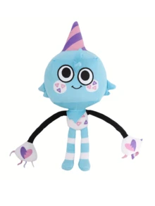 Molutian Dandy's World 红色恐龙打鼾雪莉毛绒玩具 | 柔软的动漫毛绒动物，带有心形设计，是送给孩子和动漫迷的可爱收藏礼物，富有表现力的眼睛，令人想抱抱的毛绒玩具 - 彩色 - 查看 4