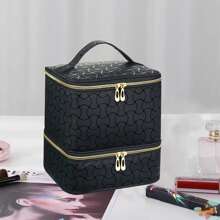 Borsa organizer per smalti, organizzatore portatile per smalti, custodia organizer in pelle PU per kit di smalti, contiene 30 bottiglie (15ml/0,5 fl.oz) e lampada per unghie, per organizzare gli strumenti per la arte di unghie e gli smalti per gli amanti della arte di unghie. (Solo borsa)
