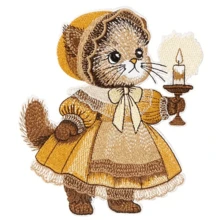 1pc Adorable Kitten With Candle Easter Iron-On Embroidered Patch - Vintage-Style Applique For Clothing And Crafts, Mixed Colors, Perfect For DIY Projects And Festive Decorations, Sewing Supplies, Best For Christma - Color Mixing - View 1