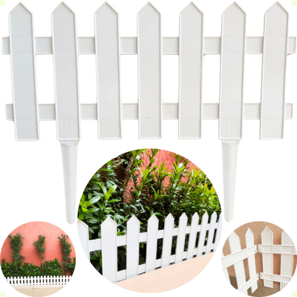 Cerca Decorativa Jardim Inglês Kit Com 12 Cerquinhas Branca Jardim
