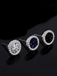 1 par de brincos brilhantes de cobre, modernos, bonitos, personalizados, sofisticados, minimalistas, versáteis, com design de nicho, adequados para uso diário masculino, trabalho, reuniões, passeios, ótimo presente de aniversário para amigos