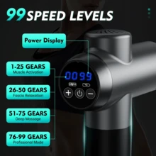 High Frequency Massage Gun Electric Massager Muscle Relaxation With 8 Heads For Body Fitness Fascia Gun Gym Accessories - Dark Grey - View 4