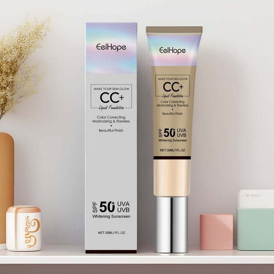 "Tone-Correcting CC Cream With SPF - Hydrating Color Control Cream For Face, Evens Skin Tone & Provides Sun Protection, Lightweight Natural Finish, Ideal Gift For Her - 1 - 查看 1