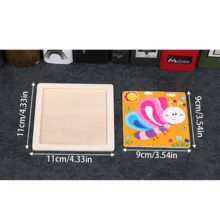 2025 新款 9 件儿童互动木制迷你拼图玩具，木制玩具益智玩具，适合男孩女孩幼儿园卡通动物拼图板 - 节日礼物 - 生日礼物 - 礼品 - 彩色 - 查看 6