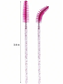 50pcs/100pcs Disposable Eyelash Brushes Extension Crystal Eyebrow Brush Mascara Wand Eye Lashes Cosmetic Tool Set Makeup Beauty - Hot Pink - View 5