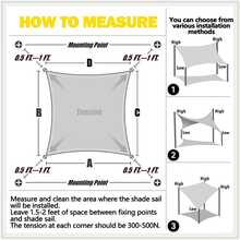 Rectangle Sun Shade  Sail, 185GSM Sail Canopy, UV Block, Sun Shade For Outdoor Patio Garden Backyard Deck Shade Cloth Sun Shade Sails - Sand - View 10