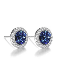 1 par de brincos brilhantes de cobre, modernos, bonitos, personalizados, sofisticados, minimalistas, versáteis, com design de nicho, adequados para uso diário masculino, trabalho, reuniões, passeios, ótimo presente de aniversário para amigos