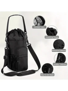 Túi đựng cốc cách nhiệt bằng giấy bạc, Túi đeo vai đựng bình nước họa tiết xương cá, Túi đựng bình nước đeo chéo, Túi đựng bình nước - Nhiều màu - Xem 3