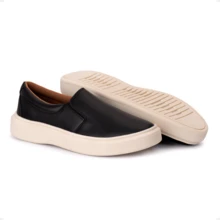 Men's Premium Yacht Synthetic Loafer Sneakers, Comfortable And Soft - màu đen - Xem 4