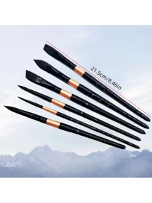 1/3/6 件高品质专业艺术画笔套装，包括圆形、扁平、斜角画笔和猫舌笔，适用于水彩画、油画、细节画，是艺术家和初学者的理想圣诞礼物，学校用品，返校