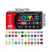 24/12pcs Alcohol-Based Marker Pens With Soft Tips, Suitable For Students, Vivid Non-Transparent, Stackable Colors, Versatile Choices, Watercolor Brush, Beautiful Look For Art Students & DIY School Supplies, Back To School