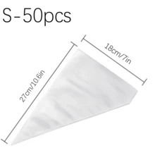 200-50 个一次性裱花袋，100 毫升和 50 毫升 9 英寸，重型防爆糕点袋，带凹凸防滑设计，适用于糖霜和糖霜以及饼干装饰袋（加厚） - 無色 - 查看 14