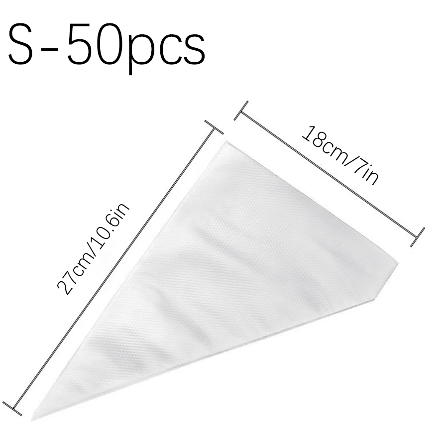 200-50 st disposable spritspåsar, 100 ml och 50 ml 9 tum, kraftiga anti-burst konditorivaror med halkfri design för glasyr och frosting och kakpåsar (förtjockade) - Genomskinlig - Visa 14