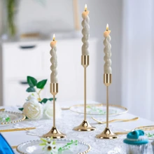 12pcs/Set European Style Romantic Candle Holders Set, Polished Metal Tabletop Candle Holders Suitable For Pillar And Cone Candles, Elegant Centerpiece Decoration For Christmas, Halloween, Easter, Thanksgiving, Home, Wedding, Party, Anniversary