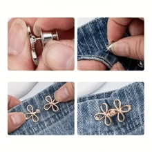 1pair/2pairs/4pairs Instant Removable Waistband Cincher For Loose Fit Jeans, Adjustable Jeans Button Clips Without Sewing