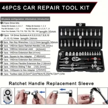 12pcs/46pcs Professional Automotive Master Tool Kit - High-Quality Tools Set For Car, Bicycle And Motorcycle Repair - Compact, Portable, All-In-One Solution With Ratchet Wrench, Various Screwdriver Sets, Battery Not Included - One Of The Essential Travel Tool Kits