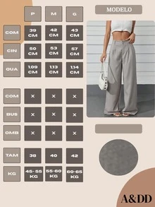 Women's Casual High Waist Wide Leg Pants With Pockets - 灰色 - 查看 6