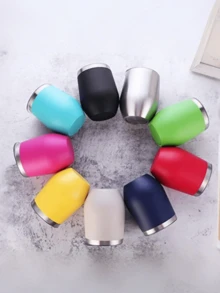 Taza de 12 onzas de gran capacidad de acero inoxidable dedicada al mate, botella de agua aislada de fondo redondeado y minimalista, taza para el hogar - Multicolor - Ver 1