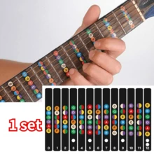 Unleash Your Guitar Potential With Self-Learning Fretboard Note Stickers - Includes Random Colors! Celluloid Picks, Heart-Shaped Pick Guards Set, For Guitar/Electric Guitar/Bass/Ukulele