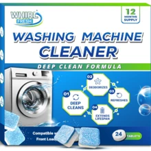 Kit 24 Limpador De Maquina Lavar Roupa Pastilha Tablete Comprimido Efervescentes Multifuncional Higieniza Limpa Tambor
