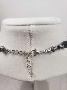 1pc Hollow Star Rivet Crystal Beaded Geometric Pendant Fringe Punk Necklace, Multi-Color Stainless Steel, Suitable For Lady's Dance, Music Festival, Party And Daily Wear Accessories - Nhiều màu - Xem 5