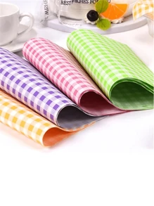 100pcs/200pcs/50pcs Greaseproof Paper Liners Sandwich Wrapping Paper, 4 Colors Wax Paper Sheets, Kitchen Baking Paper Cake Box Liner Oil Absorbing Paper Plaid Plate Liner Hamburger Bread Sandwich Coating Paper For BBQ Picnic Festival Party Fast Food