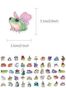 50 张傻青蛙贴纸非常适合剪贴簿、日记、笔记本电脑、滑板等，为您的设备增添趣味！、贴纸、青蛙、搞笑贴纸