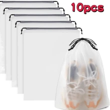 10 peças de bolsas organizadoras de sapatos de viagem, grandes, transparentes, com cordão, à prova d'água e poeira, portáteis, unissex, caixas organizadoras de sapatos e acessórios