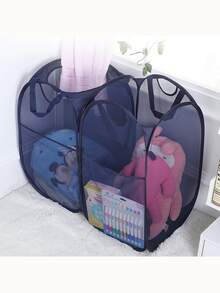 网格式洗衣篮，带可折叠脏衣收纳架，多功能洗衣篮，方便衣物分类和存放。透气网状设计保持衣物清新，轻便易携，适用于卧室、浴室、宿舍和旅行。配有便捷提手，不用时可折叠收纳。可存放脏衣服、运动服、袜子和毛巾，是整理洗衣衣物和运动后运动装备的理想之选。