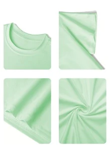 1 pieza Camiseta de manga corta con cuello redondo y estampado gráfico informal para niñas y estudiantes en verano, camiseta de moda joven con estampado de letra en inglés que inspira