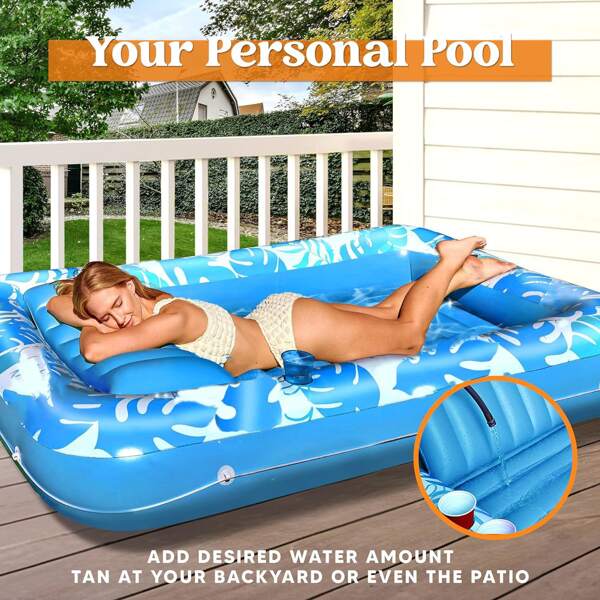 2pcs Inflatable Palm Tree Back Float Pool Rafts, Cooling Floating Lounger With Cup Holder