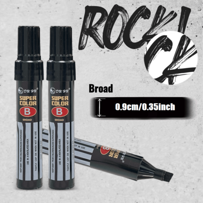 2 Packs Jumbo Broad Tip Black Marker Pens For Address & Identity Protection, Extra Wide Chisel Point, Fast-Drying Ink, High Coverage, Ideal For Privacy Marking