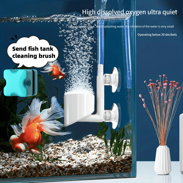 2 Sets Aquarium Zubehör Kit (1 Ultra-dichte Nano Blasen Sauerstoffpumpe + 1 Aquarium Reinigungsbürste), Aquarium Luftreiniger, Aquarium Dekorationen. Das Zubehör der ultra-dichten Nano-Blasen-Sauerstoffpumpe trägt zur Verbesserung der Gesundheit und des Aussehens der Fische bei, geeignet für kleine bis mittlere Aquarien. Aquarium Reinigungsbürste, Aquarium Nano Feinfilter, Aquarium Zubehör, Aquarium Dekoration.