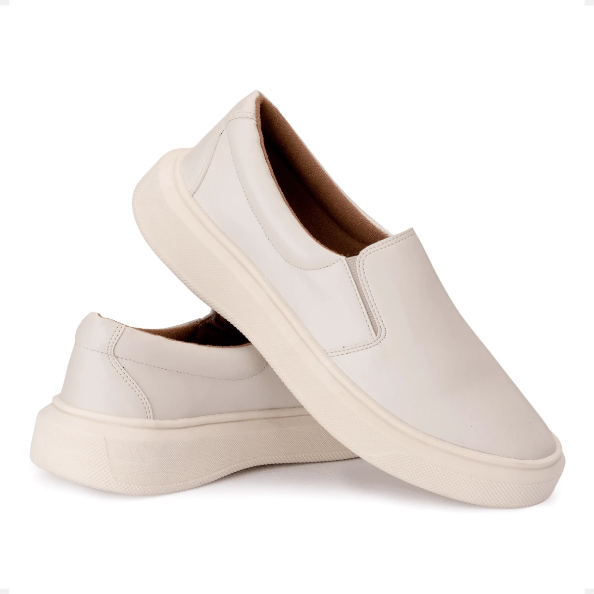 Men's Premium Yacht Synthetic Loafer Sneakers, Comfortable And Soft - Màu be - Xem 1