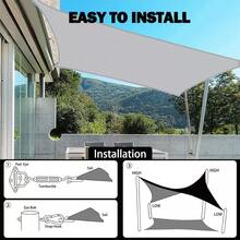 Rectangle Sun Shade  Sail, 185GSM Sail Canopy, UV Block, Sun Shade For Outdoor Patio Garden Backyard Deck Shade Cloth Sun Shade Sails - Sand - View 8