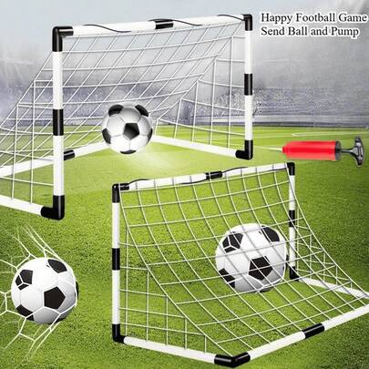 1 Set Portable Pop-Up Soccer Goal With Ball And Air Pump, Youth Training Equipment, Soccer Target, Easy To Carry And Quick To Install, Soccer Goal Practice Gear, Indoor/Outdoor Sports Game, Best Gift For Family, Friends And Sports Enthusiasts