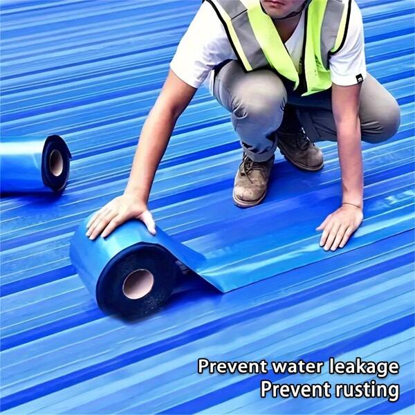 1/2pcs Waterproof, Heat-Resistant, Anti-Rust Self-Adhesive Repair Tape, High Temperature Resistant, Suitable For Home And Factory Use, Metal Surface, Roof And Iron Sheet Crack Sealing And Leakage Prevention, Household Item