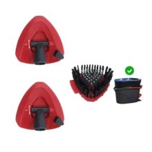 Home Times Spin Mop Head And New Style Brush Replacement Compatible With O-Ceda RinseClean 2-Tank System,4 Mop Replace Heads,1 Spin Mop Handle,1 Upgraded Spin Mop Base Easily Removable And 1 Mop Base Scrub Brush Combo Set(Bucket Not Included) - Multicolor - View 2