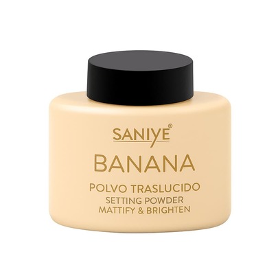 Saniye Banana And Translucent Loose Setting Powder For Face, High Coverage, Natural Matte Finish, Shine Control, Professional Makeup, Non-Drying, Fine Texture, Ideal For All Skin Types, Makeup Sealer, Lightweight Powder, Yellow And White Tone, Perfect For Baking Techniques, Long Lasting, Facial Cosmetic, Daily And Professional Use, Compact Powder In A Container With A Screw Cap, Makeup Kit, Display With 12 Pieces, Saniye Loose Makeup