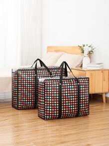 1pc Small Round Dot Storage Bag Portable Home Organizing Bag Storage Bag Organizing Bag Multifunctional Storage Suitable For Moving Dormitory Tourism Warehouse Storage Dots Dorm Room Essentials Clothes Organizer Closet Organization And Storage Bedroom