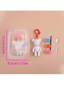 1/3/6 pezzi Set creativo di portachiavi e pendenti fai-da-te, con 3 orsetti colorati con vernice liquida, regalo significativo, utilizzabile come portachiavi, pendente, decorazione per auto, regalo per compleanno/festa/festività, decorazione da parete, accessorio per gioielli, decorazione da tavolo, regalo creativo handmade, graffiti fai-da-te, pendente per quaderno con graffiti (orsetto grande e piccolo a caso)