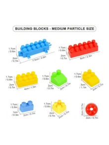 [100pcs/150pcs/200pcs/300pcs/440pcs] Building Blocks Set, Children's Assembly Medium & Small Particle Construction Blocks Model Educational Puzzle Toys, DIY Assembly Toys (Random Color), Suitable For Holiday, Birthday, Thanksgiving, Halloween, Christmas, Easter Gifts - Multicolor - View 5