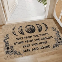 1pc "Witch's Doormat Salt" - Absorbent Non-Slip Welcome Mat From The Earth - Rubber Backed Crystal Velvet Graphic Print Carpet, Small Rug. Bedroom Carpet, Bathroom Mat, Kitchen Carpet. Decorative Rug, Washable Entryway Mat, Suitable For Kitchen, Dining Room, Hallway, Bedroom, Party, Yard Decor, Holiday Decor - Multicolor - View 4