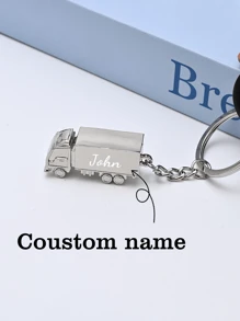 1pc Creative Truck Keychain, Cartoon Metal Keychain, Truck Keychain, Large Truck Keychain Pendant, Engraved, The Best Gift For Family, Son, Friends, And A Birthday Present For Son,Apparel Accessories,Chic Autumn, Utilitarian Chic