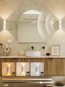 1 cái/2 cái/4 cái Đèn ngủ LED sạc, Đèn tường 2 đầu đèn, Có thể điều chỉnh độ sáng 3 màu, Dùng cho hành lang, phòng ngủ, cầu thang, văn phòng (400mAh) (Màu nút, Phân phối ngẫu nhiên) - trắng - Xem 6
