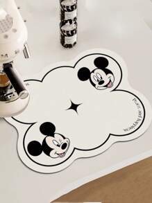 Disney 1pc Disney Mickey Mouse Silicone Coffee Machine Drying Mat, Waterproof Anti-Oil Desk Pad, Heat Resistant Cup Mat, Non-Slip Kitchen Table Mat (Mickey Mouse Design Has 1 Mickey, Mickey & Minnie Design Has 2 Mickeys)