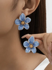 1 par de brincos dourados com esmalte pintado à mão, presentes perfeitos para o dia a dia, viagens, festas, feriados, aniversários, dia das mães, namorada ou filha