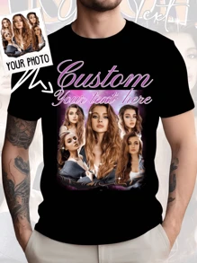 Personalisiertes, bequemes, lässiges Boyfriend-Shirt mit loser Passform für Herren. Vintage Bootleg, benutzerdefiniertes Fotoshirt, erstelle dein eigenes Bootleg-T-Shirt, Geburtstagsgeschenk für die Freundin, Party-Gruppe, Veranstaltung, Abschlussgeschenk, benutzerdefiniertes Grafikhemd für Frau/Mann, Jahrestags-Geschenk, Valentinstags-Geschenk