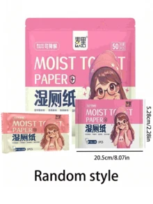 1/2/4/8/32包迷你湿厕纸便携式冲厕所，用湿巾擦拭臀部，清洁湿巾，男女个人护理 - 快干，柔软卫生 - 非常适合家庭、户外、露营和旅行 - 藍粉紅色 - 查看 3